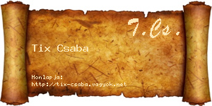 Tix Csaba névjegykártya
