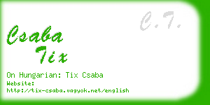 csaba tix business card